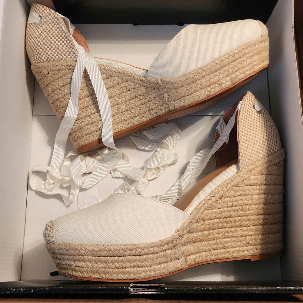 Torrid lace-up wedge canvas espadrille